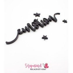 Mot "emotion" en Acrylique Noir 12,3 x 2,8 cm - Scrapmouset