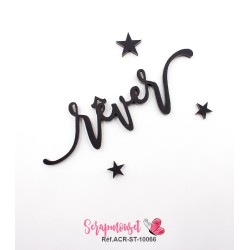 Mot "rêver" en Acrylique Noir 9,6 x 2,8 cm - Scrapmouset