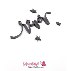 Mot "rêver" en Acrylique Noir 9,6 x 2,8 cm - Scrapmouset