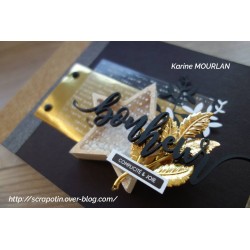 Mot "bonheur" en Acrylique Noir 12,7 x 3,4 cm - Scrapmouset