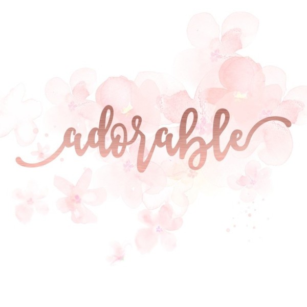 Mot "adorable" en Acrylique Rose Gold 13,5 x 3,3 cm - Scrapmouset