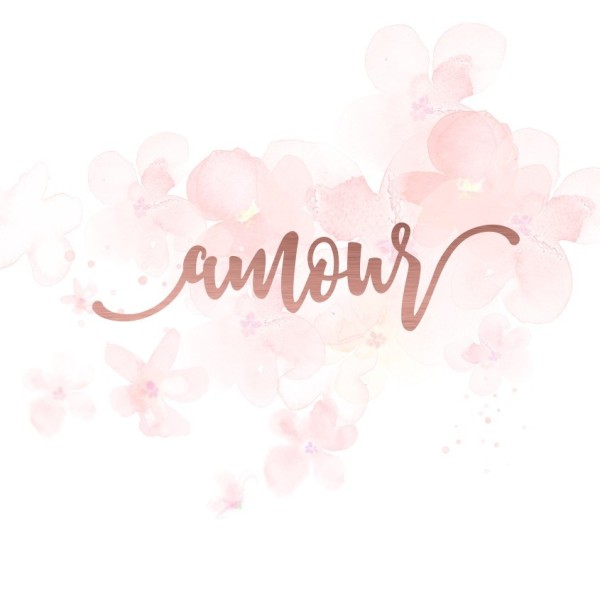 Mot "amour" en Acrylique Rose Gold 10,7 x 2,7 cm - Scrapmouset