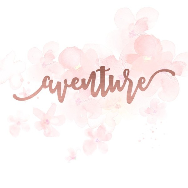 Mot "aventure" en Acrylique Rose Gold 13 x 3 cm - Scrapmouset