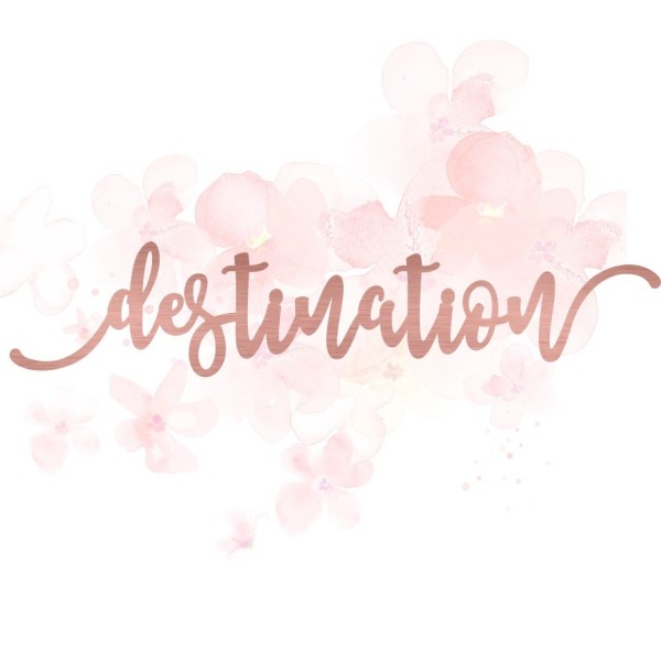 Mot "destination" en Acrylique Rose Gold 15,6 x 3,2 cm - Scrapmouset