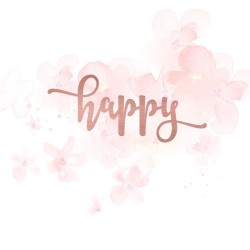 Mot "happy" en Acrylique Rose Gold 9,6 x 4,1 cm - Scrapmouset