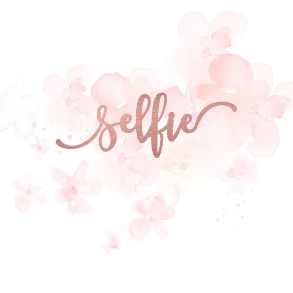Mot "selfie" en Acrylique Rose Gold 9,3 x 3,3 cm  - Scrapmouset