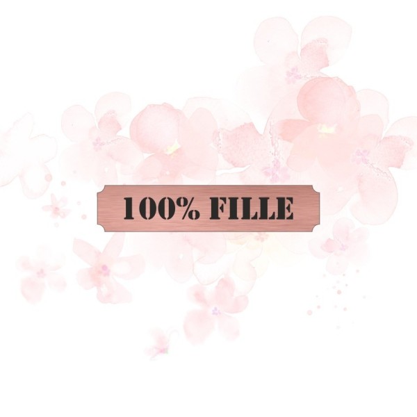 Etiquette 100% fille en Acrylique couleur Rose Gold SCRAPMOUSET