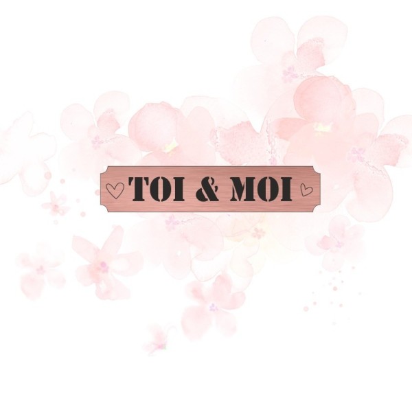 Etiquette avec le mot toi & moi en Acrylique de couleur rose gold SCRAPMOUSET