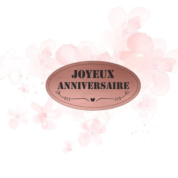 Étiquette Joyeux anniversaire en Acrylique Rose Gold SCRAPMOUSET