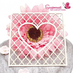 Cadre chipboard coeur et treillis "Eden" en carton bois - 1 - Scrapmouset