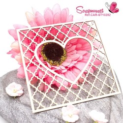 Cadre chipboard coeur et treillis "Eden" en carton bois - 2 - Scrapmouset