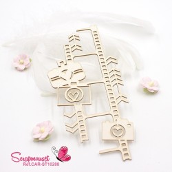 Chipboard diapositive avec petits appareils photo en carton bois - 1- Scrapmouset