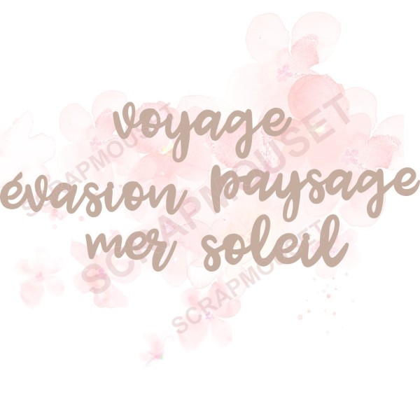 Set de mots sur le thème des Vacances en carton bois