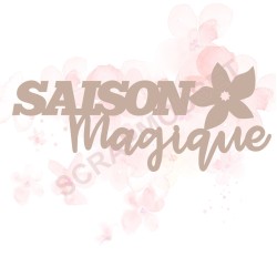 Mot Saison magique en carton bois pour scrapbooking