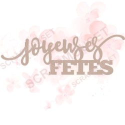 Expression Joyeuses fêtes en Carton bois pour scrapbooking