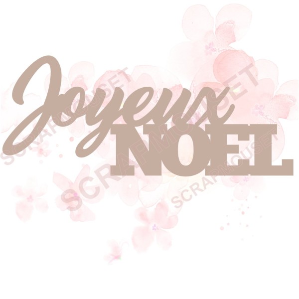Mot Joyeux Noël en carton bois pour scrapbooking