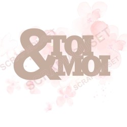 Mot en Carton bois Toi et Moi Scrapmouset pour scrapbooking