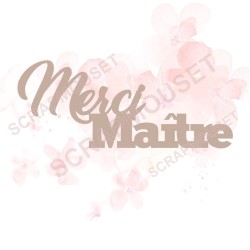Mot merci maître scrapmouset en carton bois pour scrapbooking