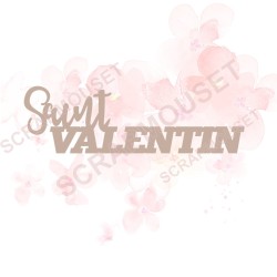 Mot Saint Valentin en carton bois scrapmouset