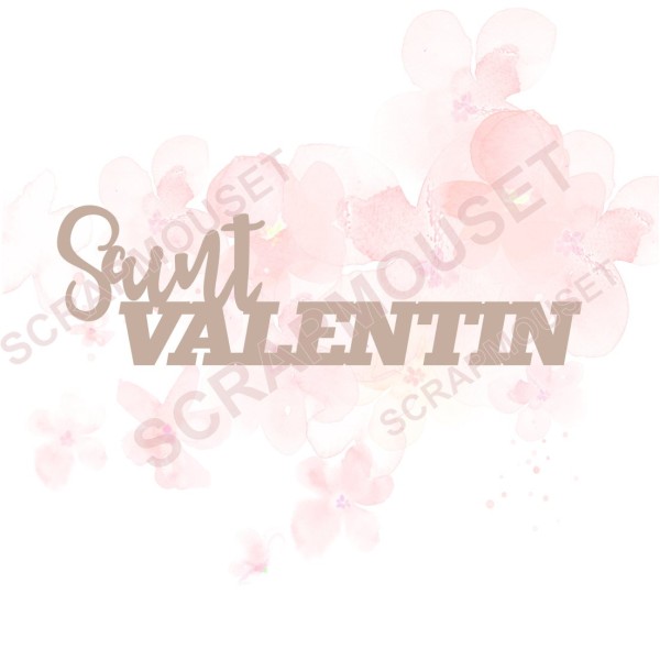 Mot Saint Valentin en carton bois scrapmouset