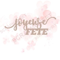 Mot Joyeuse fête en Carton bois scrapmouset