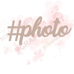 Mot hashtag photo en carton bois pour scrapbooking