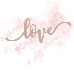 Mot love en carton bois SCRAPMOUSET
