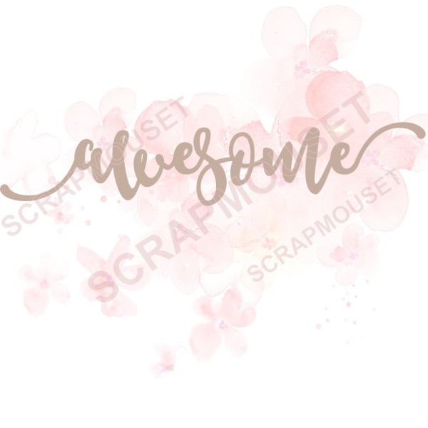 Mot awesome en carton bois pour scrapbooking et loisirs créatifs