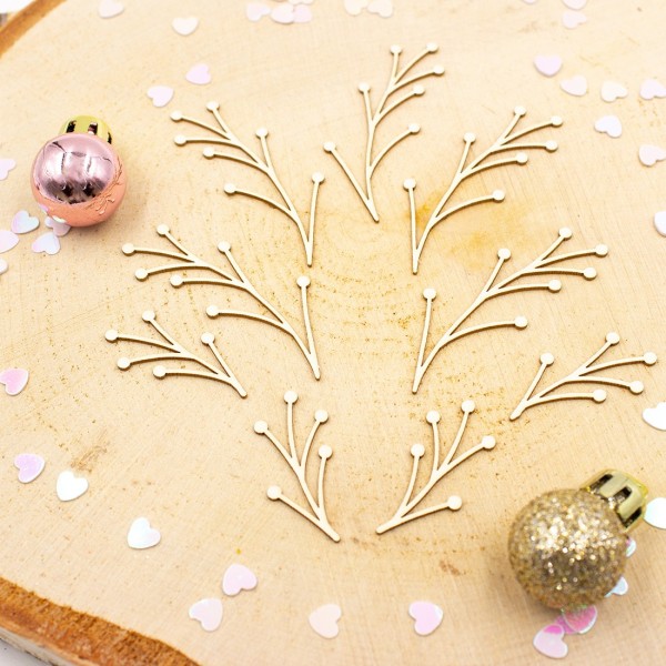 Chipboards branches petites baies en carton bois SCRAPMOUSET