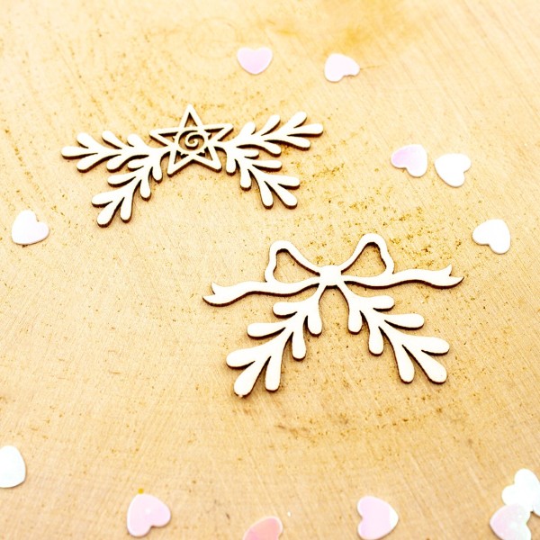 Chipboards bordures décoratives de Noël en carton bois SCRAPMOUSET