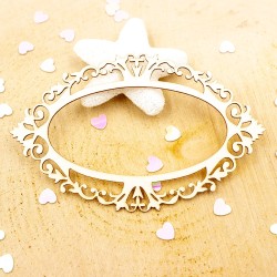 Chipboard cadre Fleur de Lys en carton bois SCRAPMOUSET