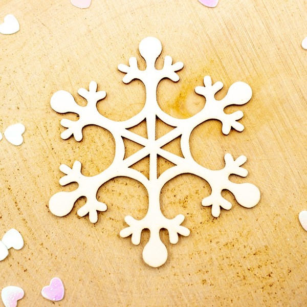 Chipboard flocon 2 en carton bois SCRAPMOUSET