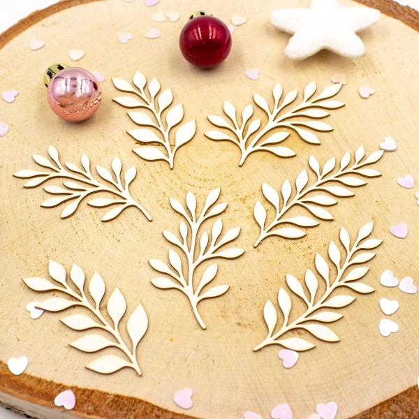 Chipboards feuillages hiver en carton bois SCRAPMOUSET