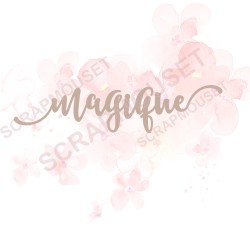 Mot en Carton bois - Magique - 12,5 x 2,9 cm