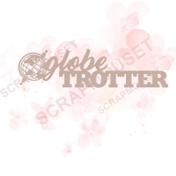 Mot en Carton bois - Globe trotter (petit globe) - 10.6 x 2.8 cm