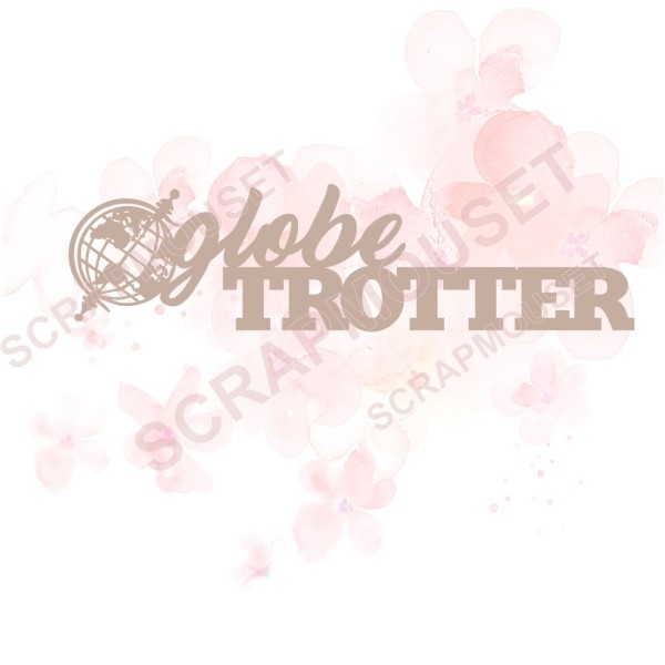 Mot en Carton bois - Globe trotter (petit globe) - 10.6 x 2.8 cm