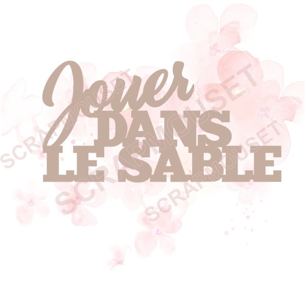 Mot en carton bois - Jouer dans le sable - 7.8 x 4 cm