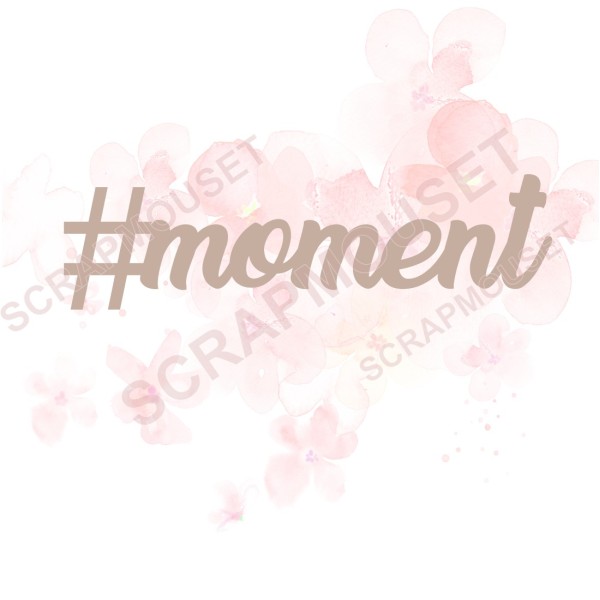 Mot en Carton bois - #moment - 6.1 x 1.7 cm