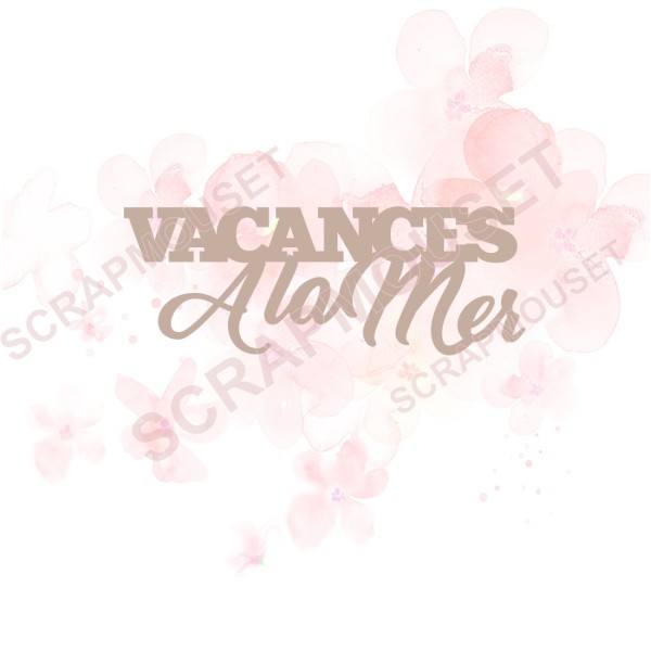 Mot en Carton bois - Vacances à la mer -  8.7 x 3.2 cm