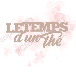 Mot en Carton bois - Le temps d'un thé - 7.8 x 3.3 cm