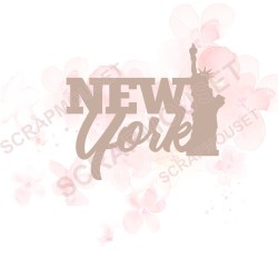 Mot en Carton bois - New York - 5,7 x 4,9 cm