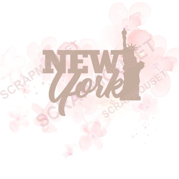 Mot en Carton bois - New York - 5,7 x 4,9 cm