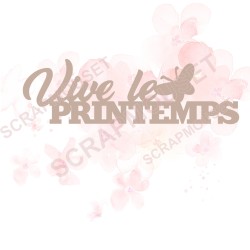 Mot  Vive le printemps en Carton bois