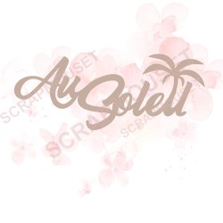 Mot Au soleil en carton bois SCRAPMOUSET 8,9 x 3,6 cm