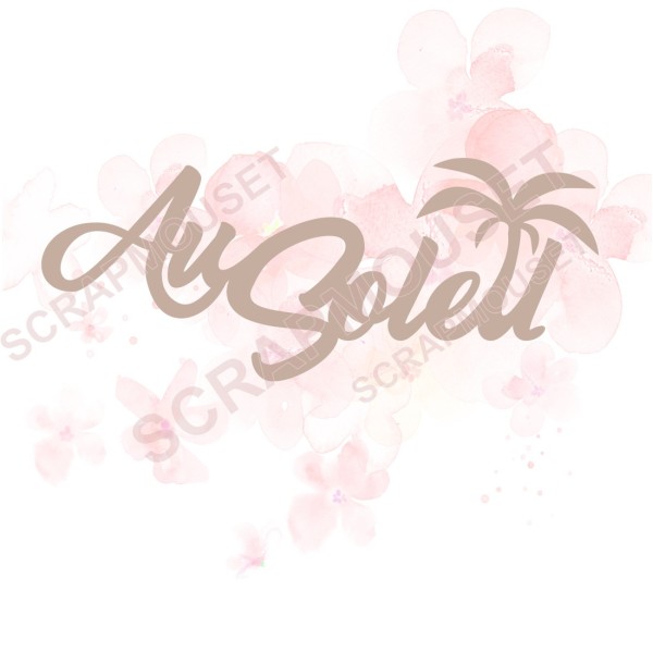 Mot Au soleil en carton bois SCRAPMOUSET 8,9 x 3,6 cm