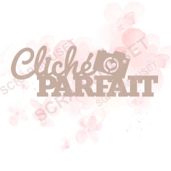 Mot  Cliché parfait en carton bois SCRAPMOUSET 8,6 x 3 cm