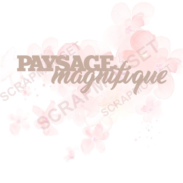 Mot Paysage magnifique en carton bois SCRAPMOUSET 12,3 x 3,2 cm