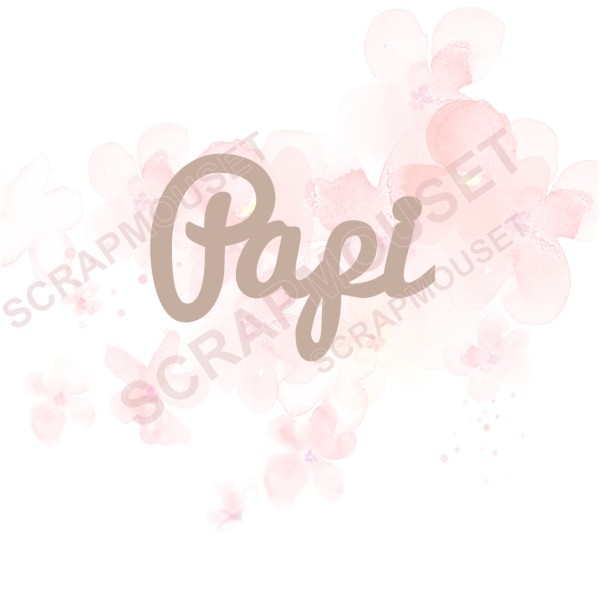 Mot Papi en carton bois SCRAPMOUSET