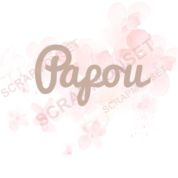 Mot Papou en carton bois SCRAPMOUSET