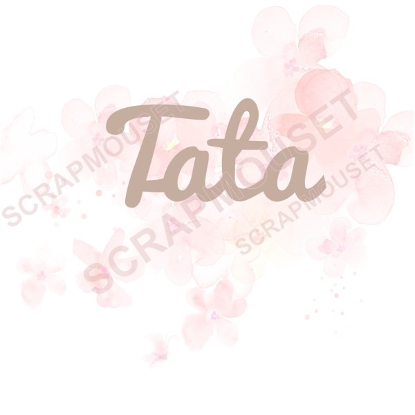 Mot Tata en carton bois SCRAPMOUSET